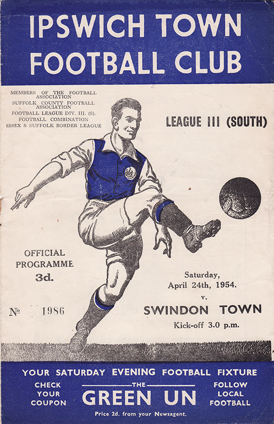 <b>Saturday, April 24, 1954</b><br />vs. Ipswich Town (Away)